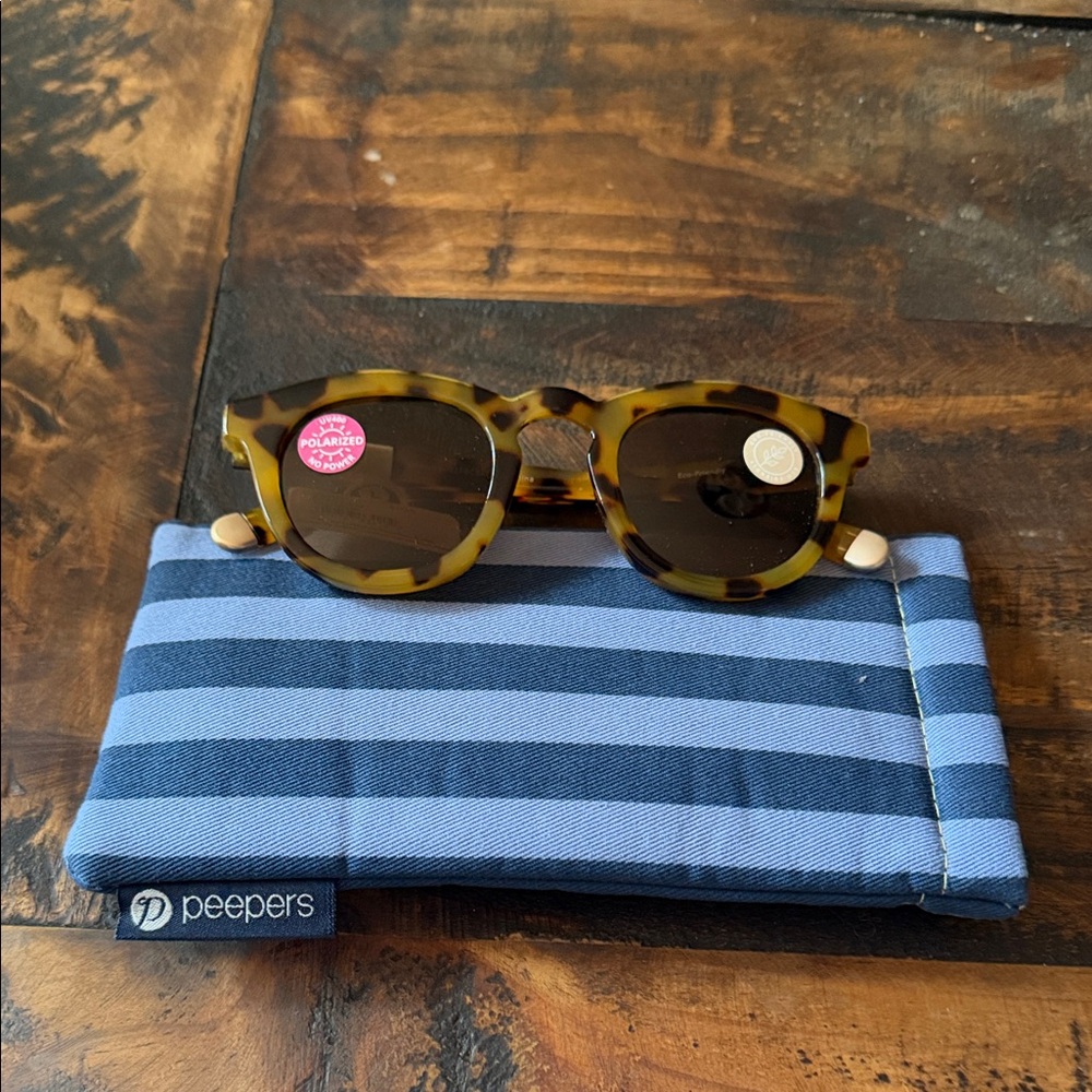 Peepers Tortoise Sunglasses with Blue Case
